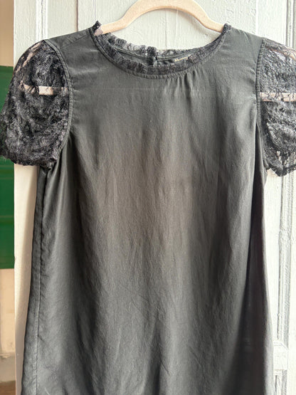 Black Silk Shirt With Lace Sleeves — additional view 11