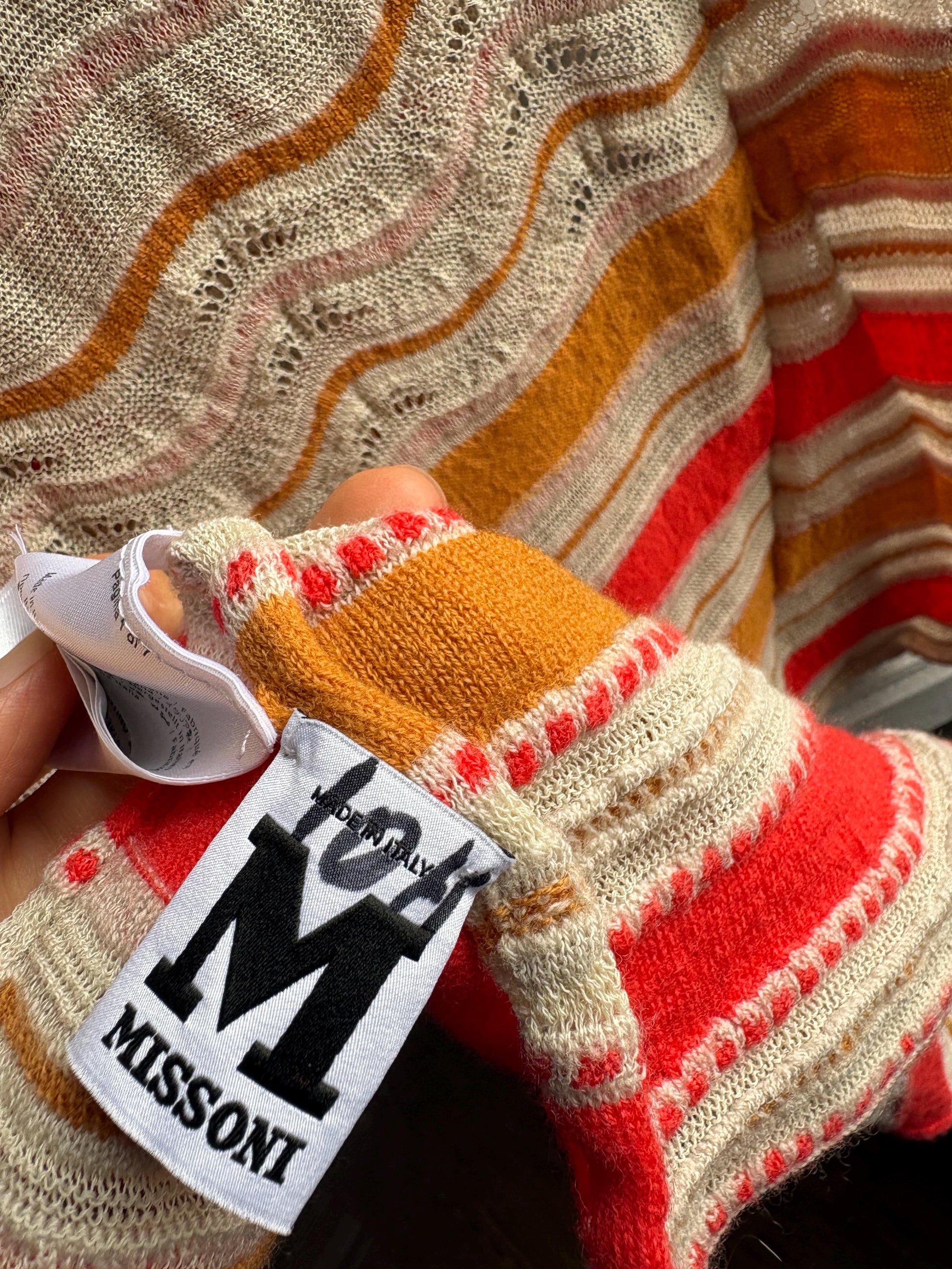 Vintage M Missoni Wool Blend Zigzag Scarf — additional view 5