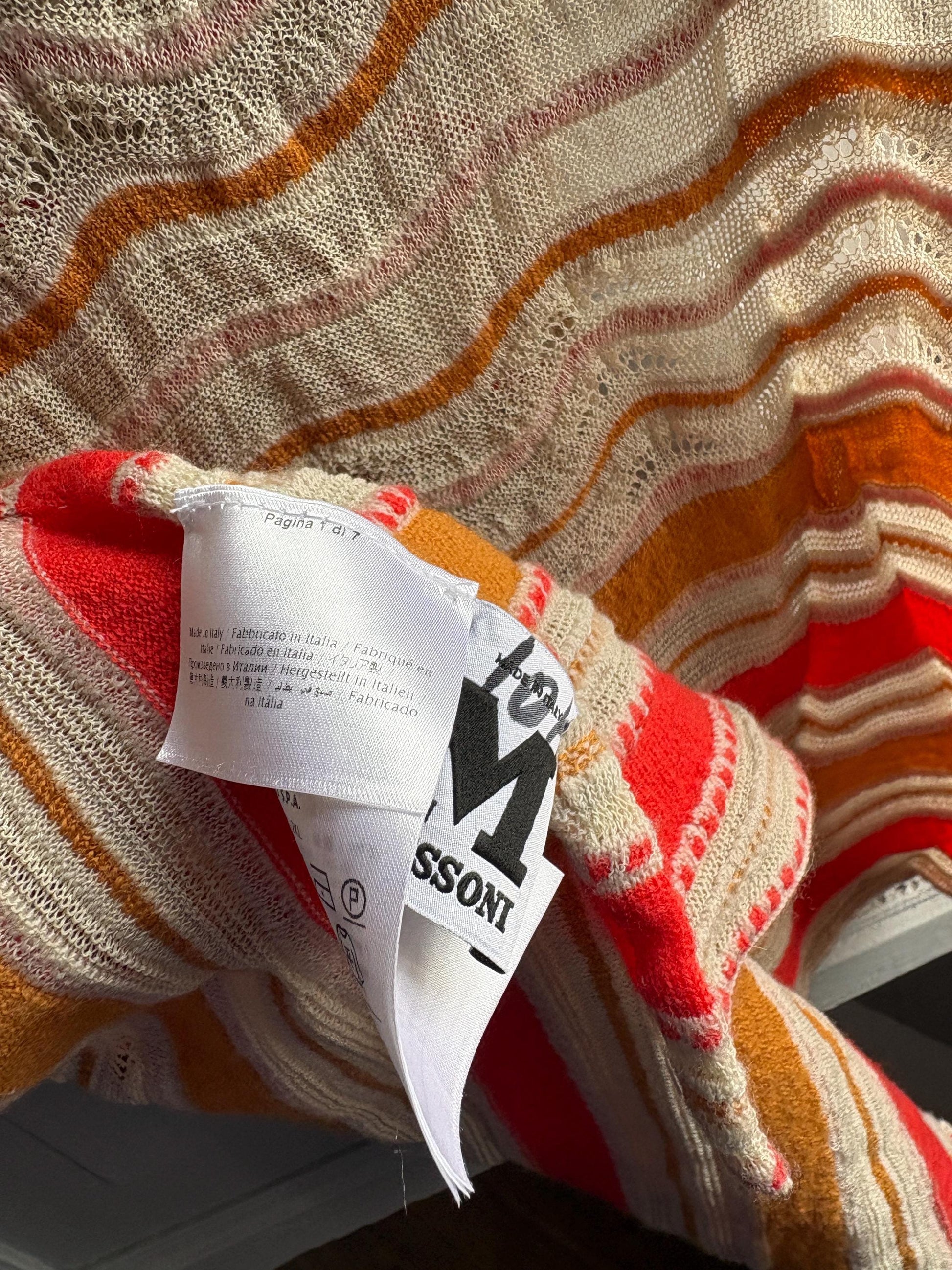 Vintage M Missoni Wool Blend Zigzag Scarf — back view
