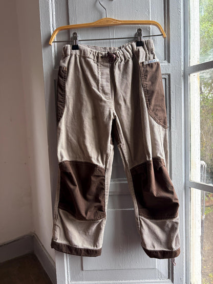 Beige Kids Trousers With Reinforced Knees — detail