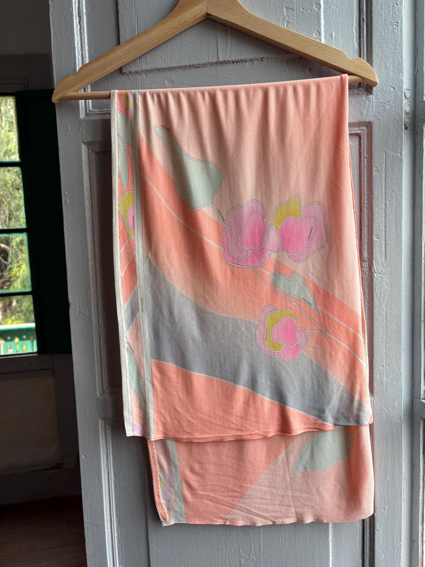 Vintage Leonard Paris Floral Scarf — additional view 8