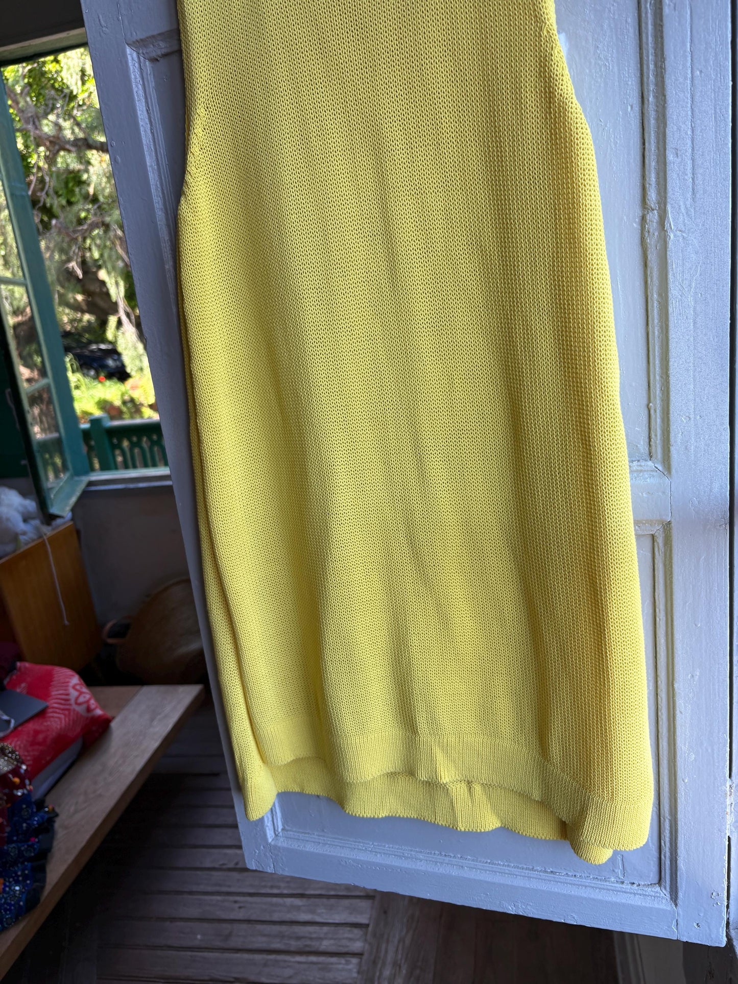 Vibrant Yellow Knit Summer Dress — additional view 10