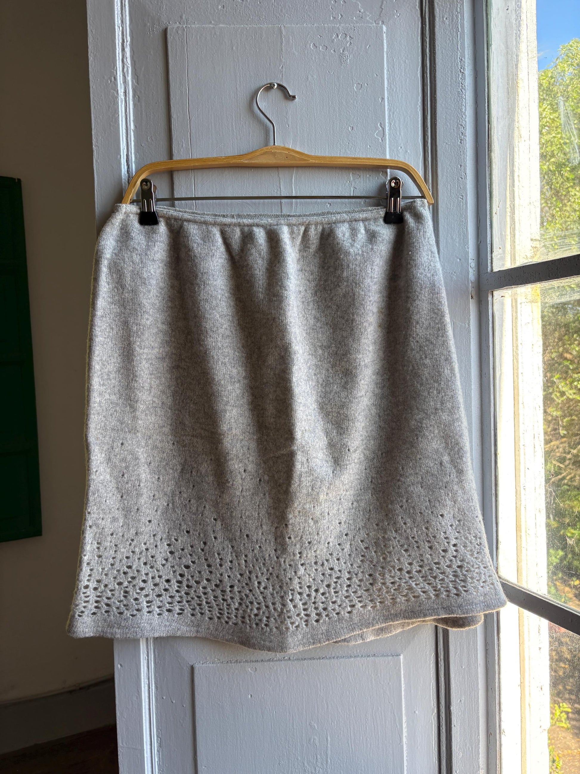 Grey Pure Wool Women's Skirt — additional view 7