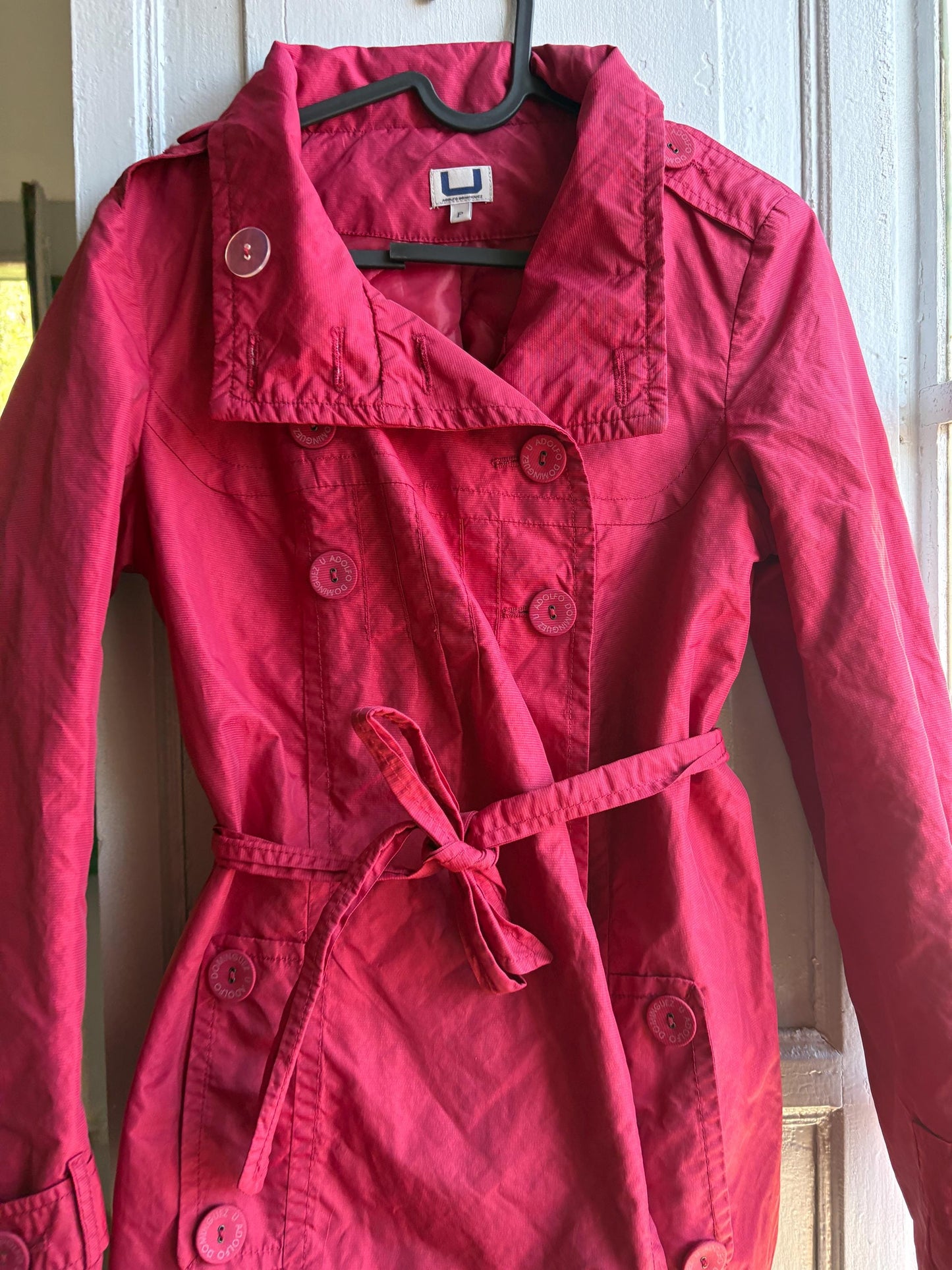 Adolfo Dominguez Red Belted Trench Coat — additional view 5