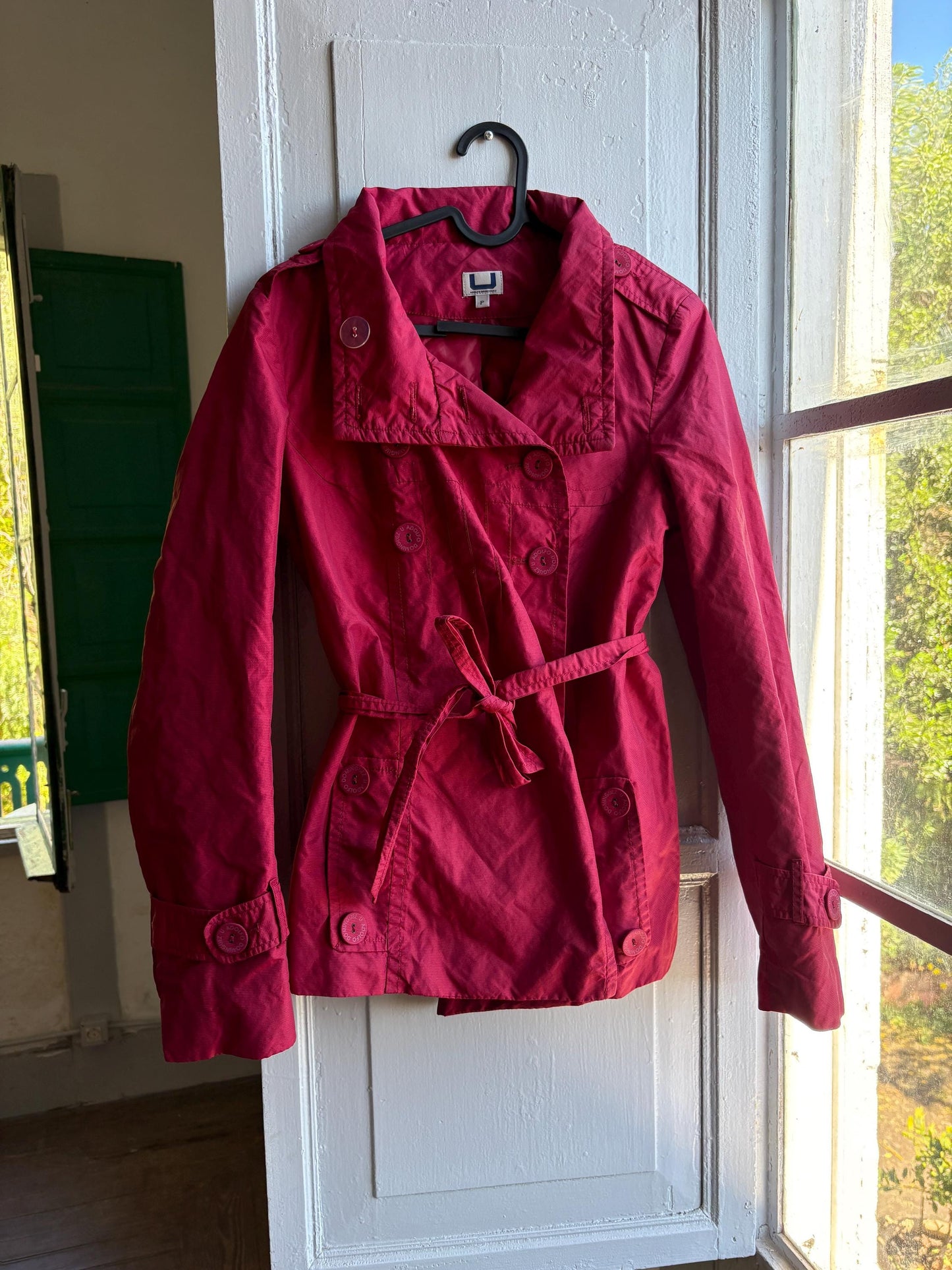 Adolfo Dominguez Red Belted Trench Coat — additional view 8