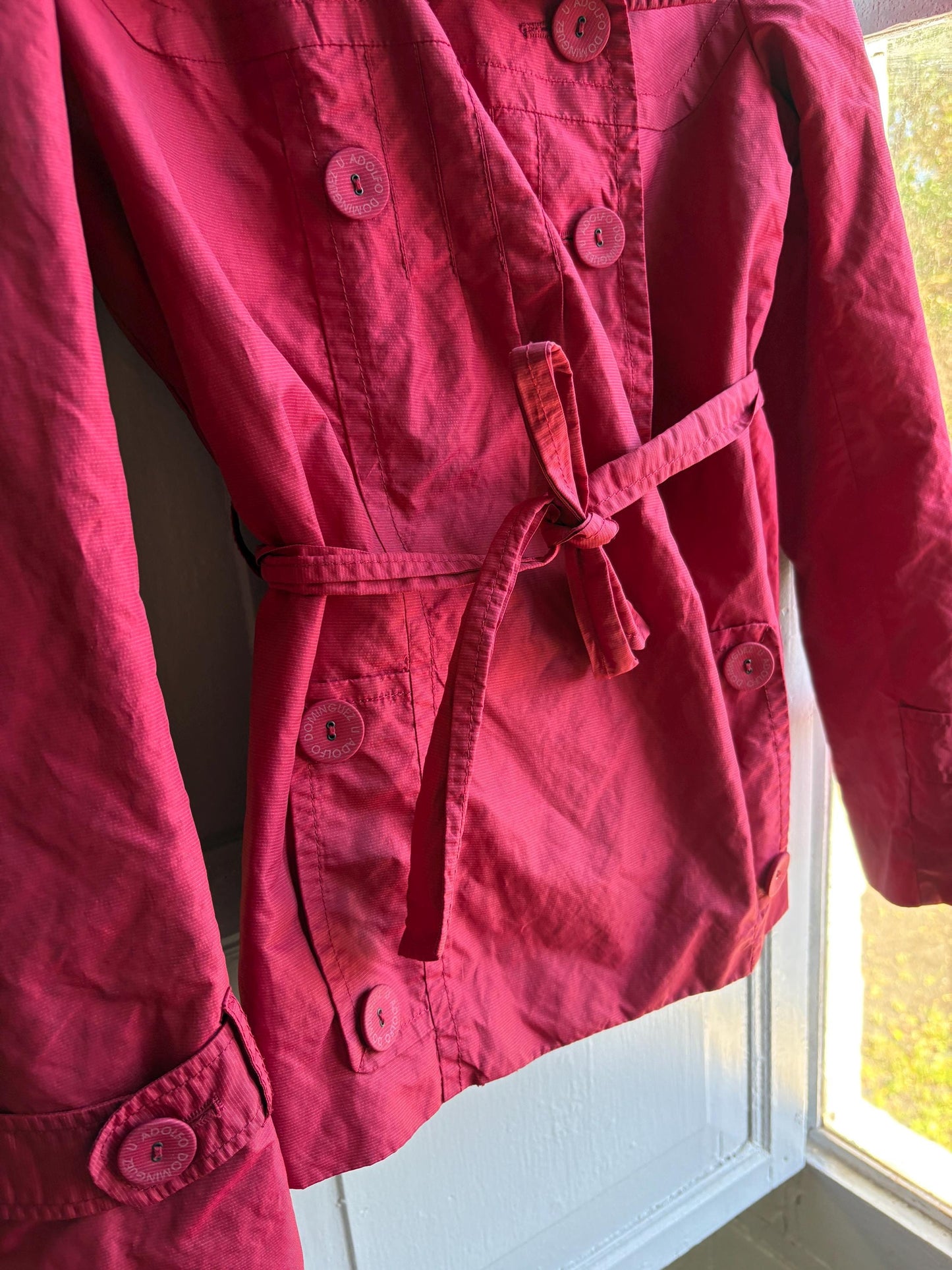 Adolfo Dominguez Red Belted Trench Coat — additional view 9