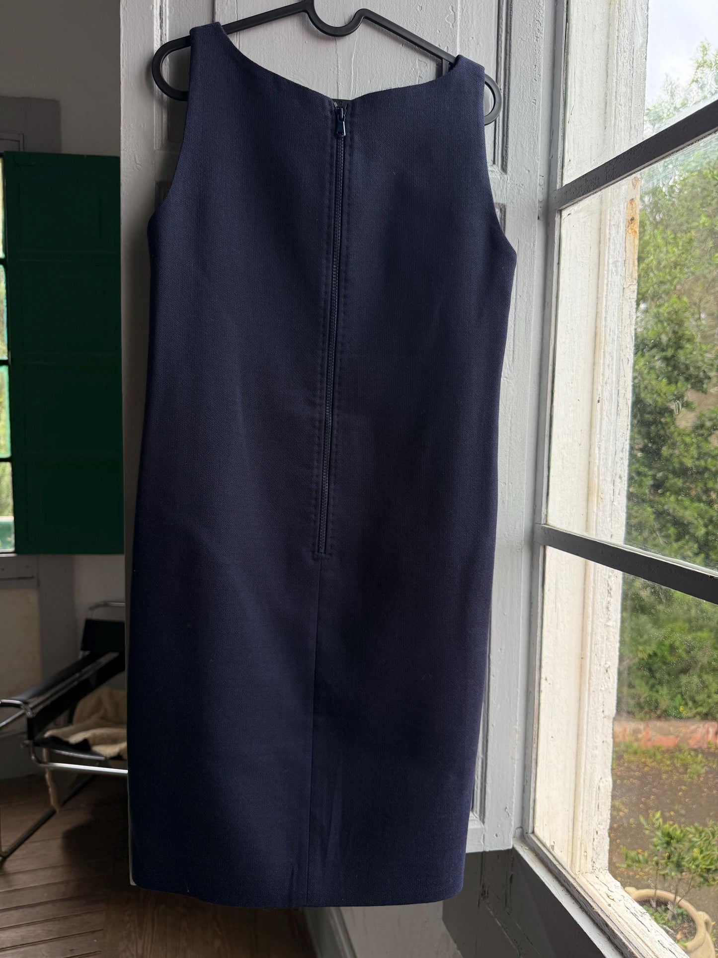 Navy Pure Wool A-Line Dress — additional view 10
