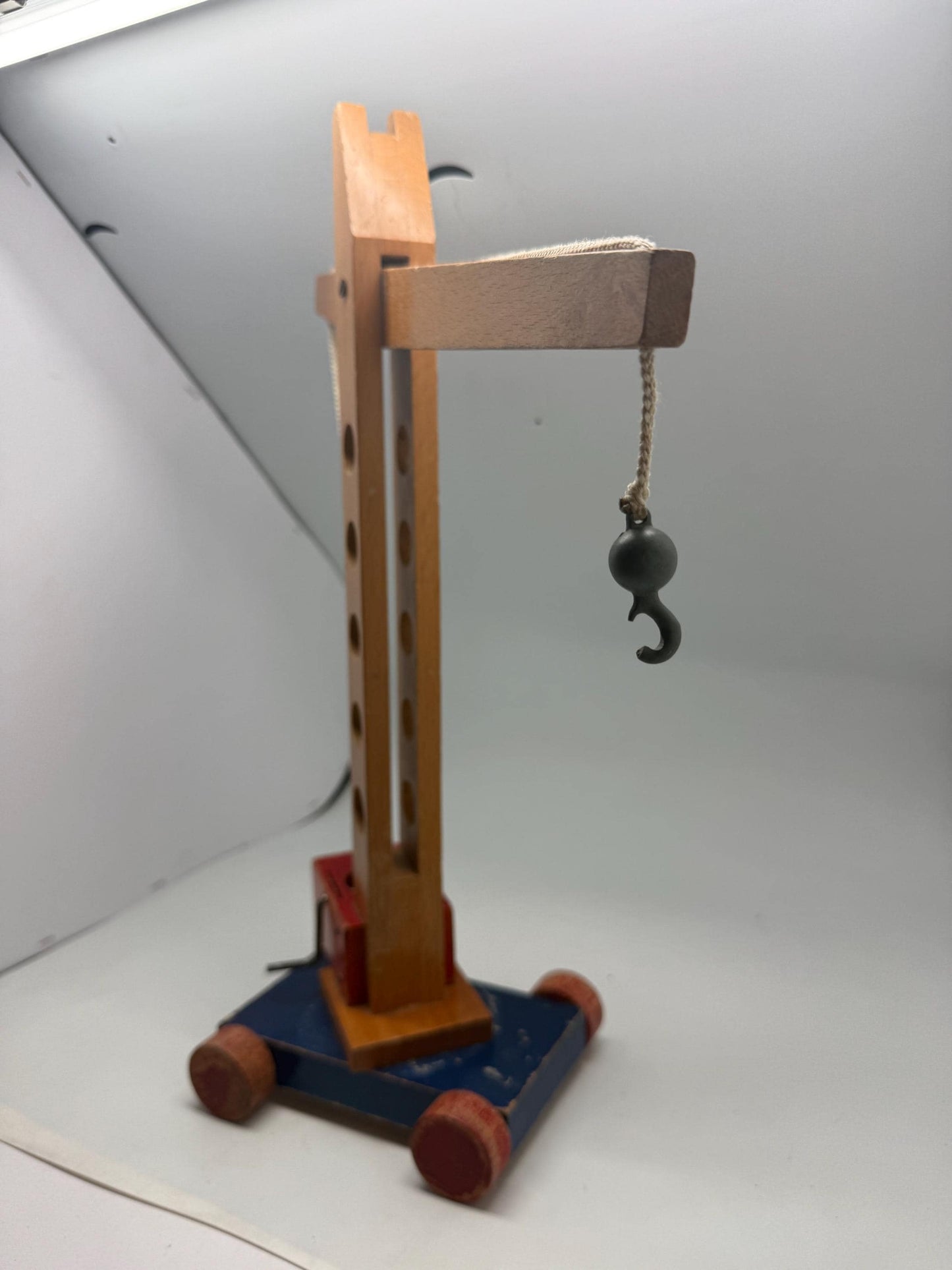 Montessori Wooden Crane Pull Toy — back view