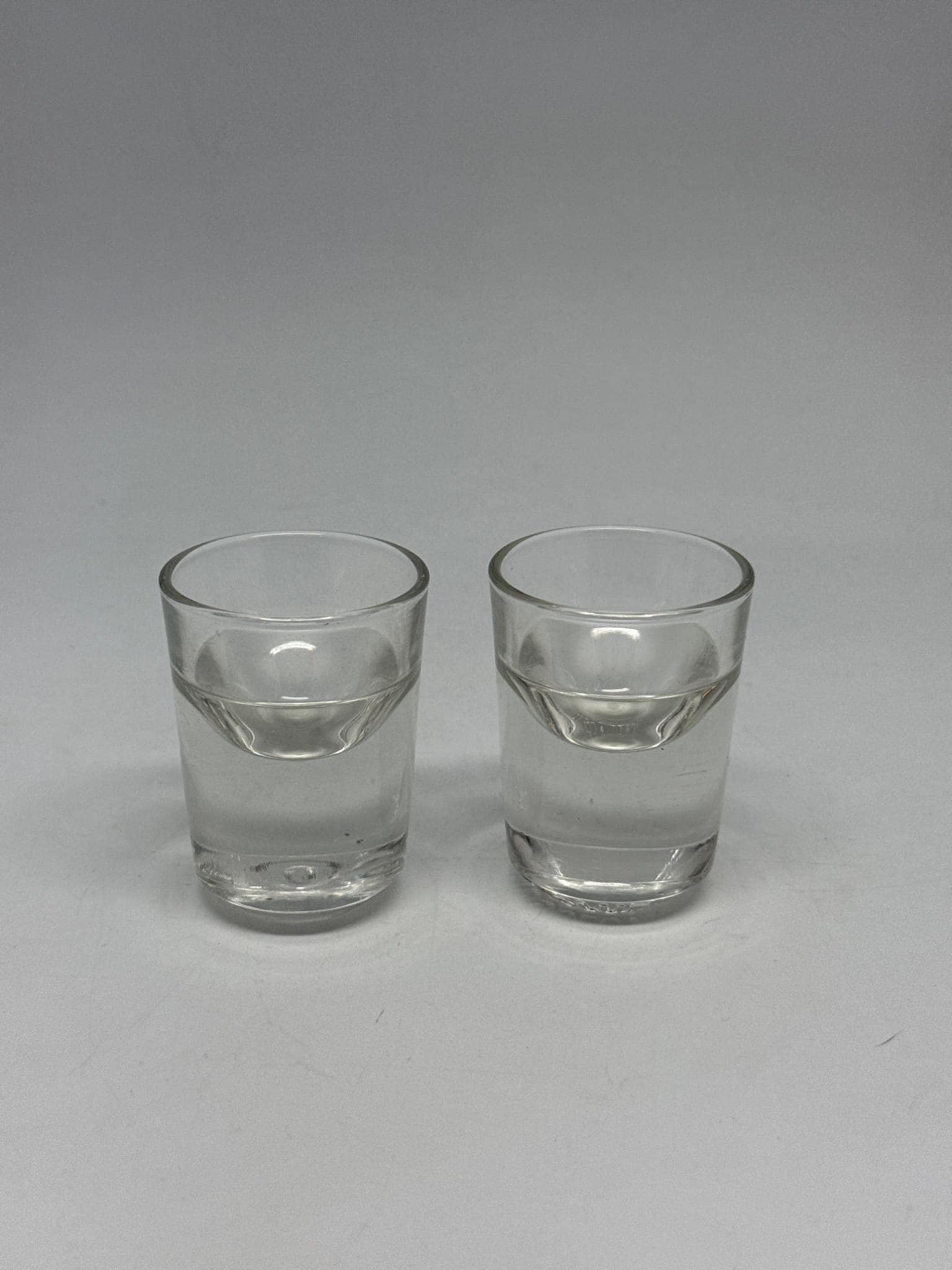 Thick Clear Glass Shot Glasses, Set of 2 — fabric close-up