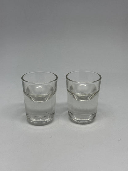 Thick Clear Glass Shot Glasses, Set of 2 — fabric close-up