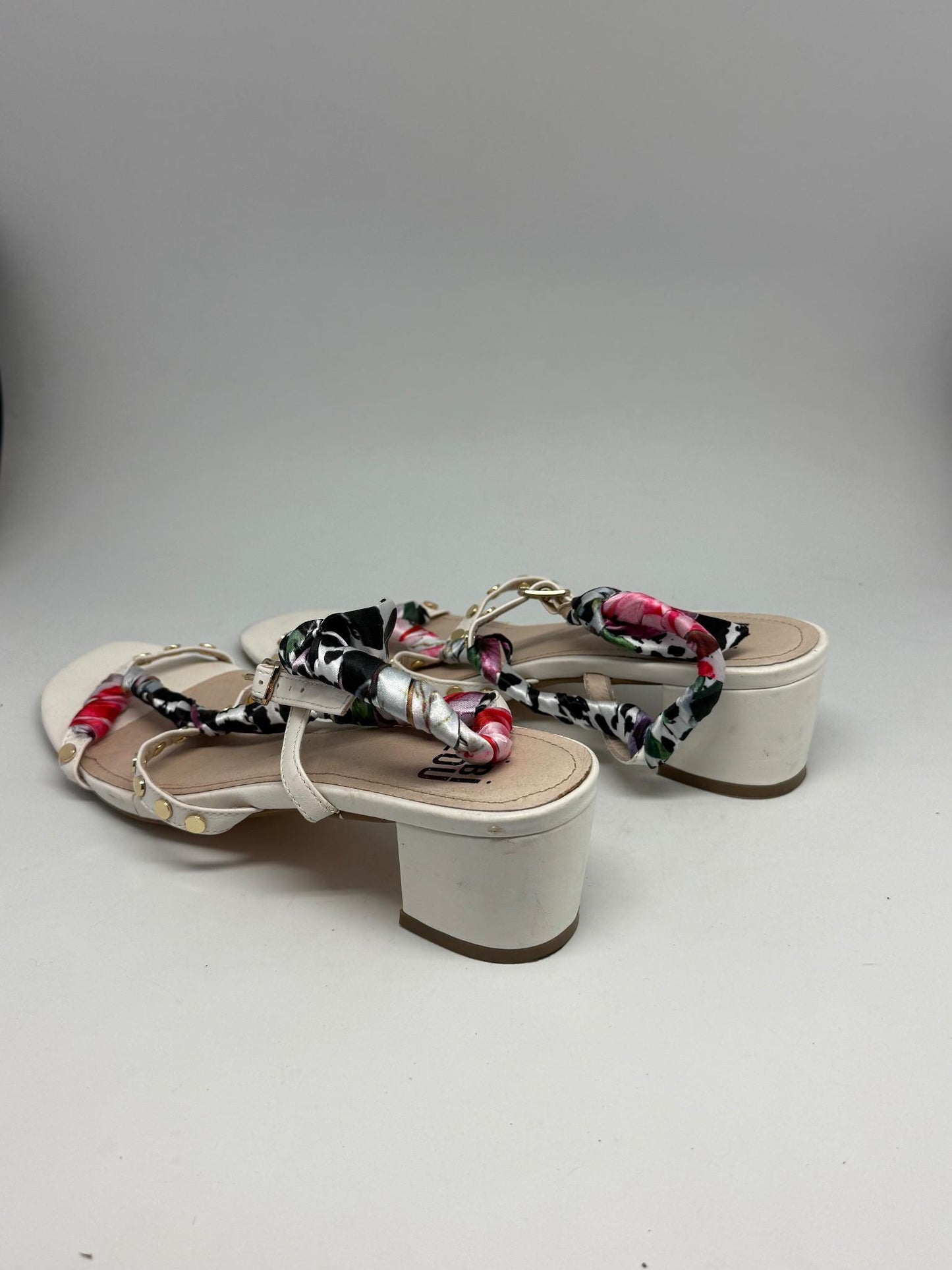 Bibi Lou White Leather Heels With Studded Straps — additional view 6