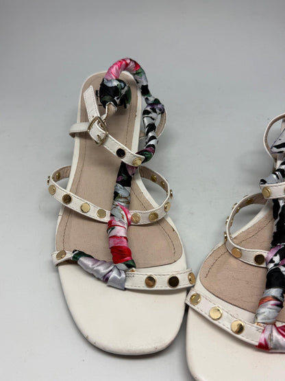 Bibi Lou White Leather Heels With Studded Straps — additional view 12
