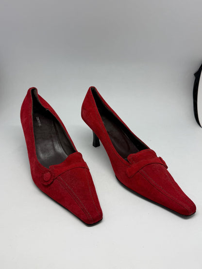 Red Cortefiel Leather Shoes, Made in Spain — detail