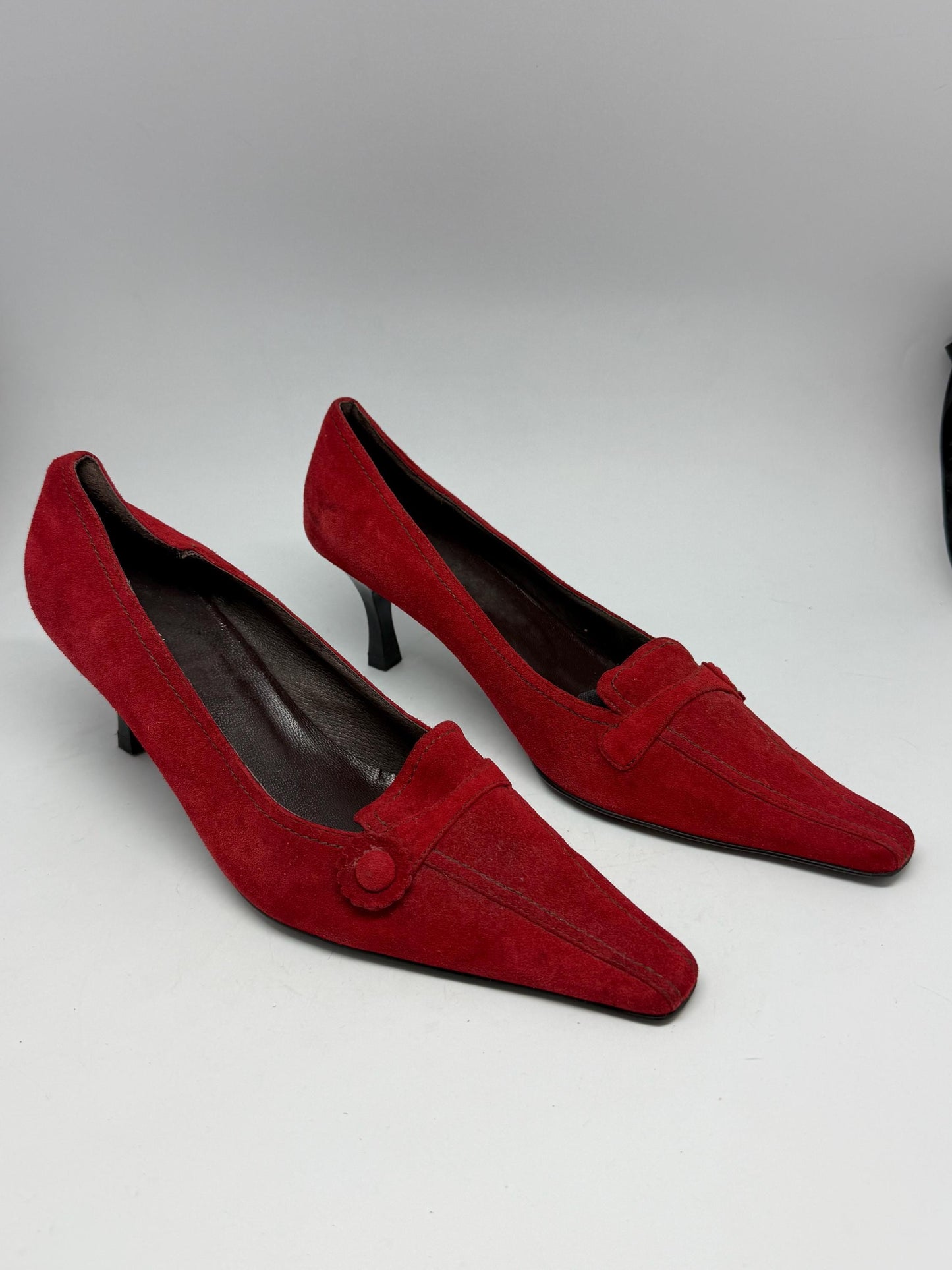 Red Cortefiel Leather Shoes, Made in Spain — back view