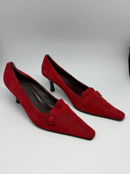 Red Cortefiel Leather Shoes, Made in Spain — back view