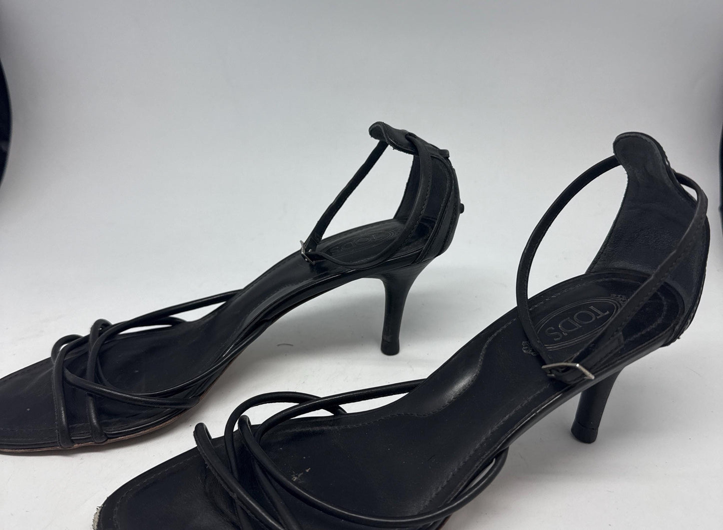 Classic Black Leather Heels with Ankle Strap — additional view 12