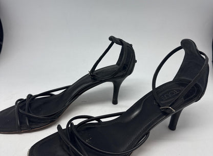 Classic Black Leather Heels with Ankle Strap — additional view 12