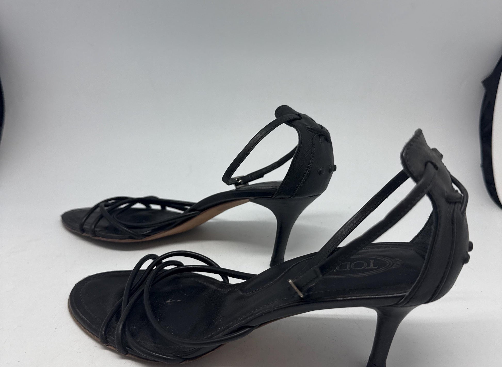 Classic Black Leather Heels with Ankle Strap — additional view 13