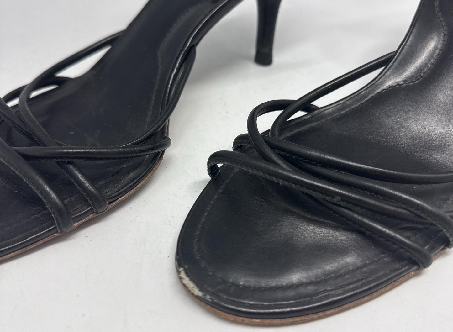 Classic Black Leather Heels with Ankle Strap — additional view 10