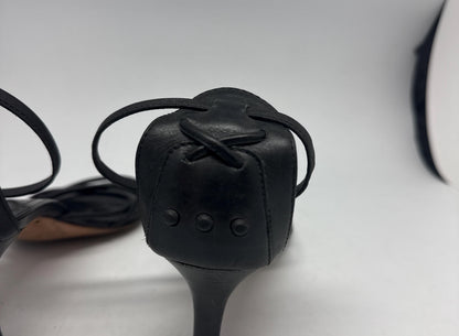 Classic Black Leather Heels with Ankle Strap — additional view 7