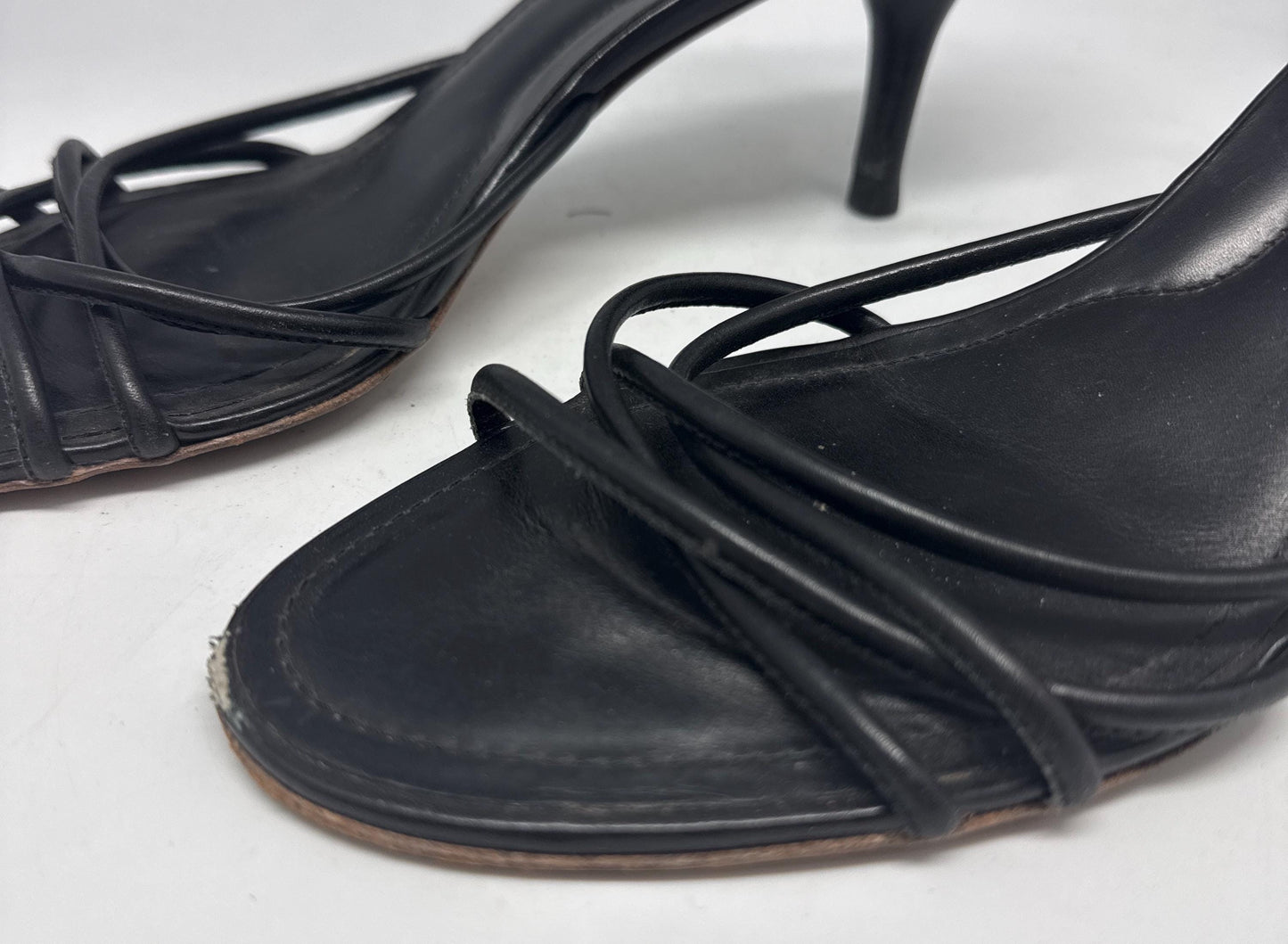 Classic Black Leather Heels with Ankle Strap — additional view 8