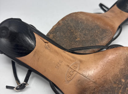 Classic Black Leather Heels with Ankle Strap — additional view 6