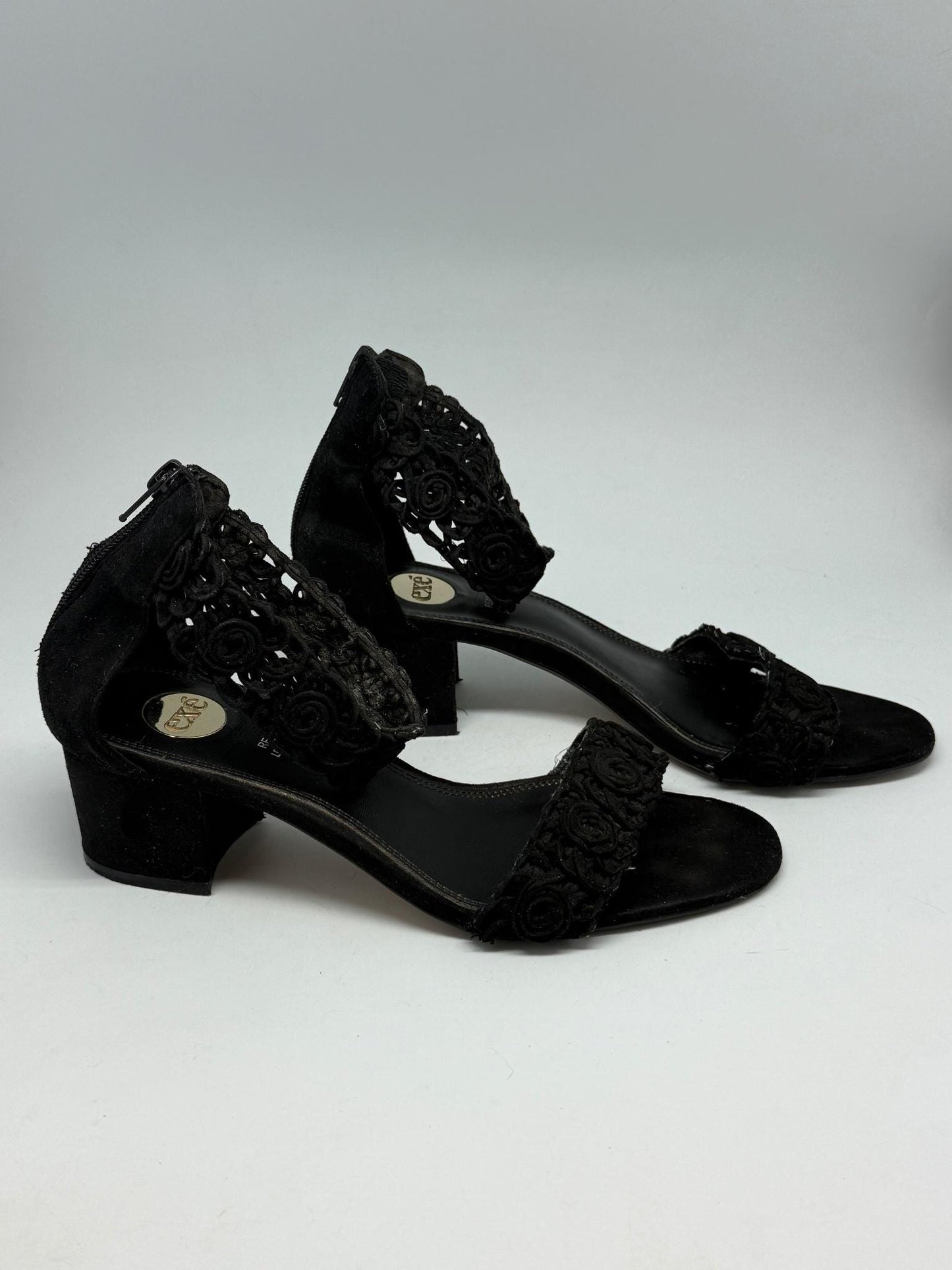 Black Heels With Floral Crochet Detail — additional view 5