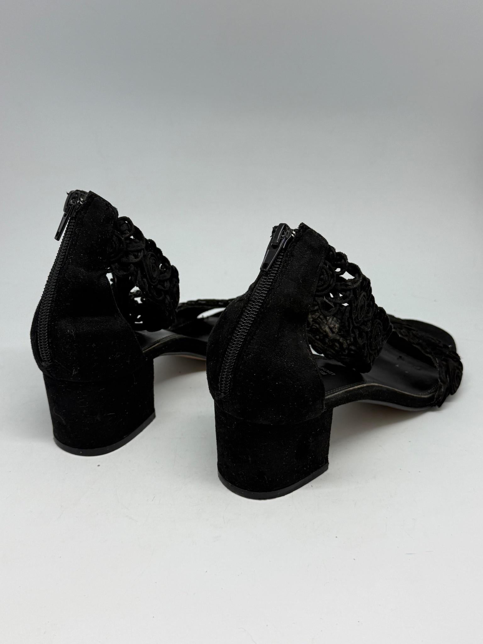 Black Heels With Floral Crochet Detail — additional view 6