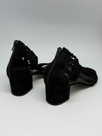 Black Heels With Floral Crochet Detail — additional view 6
