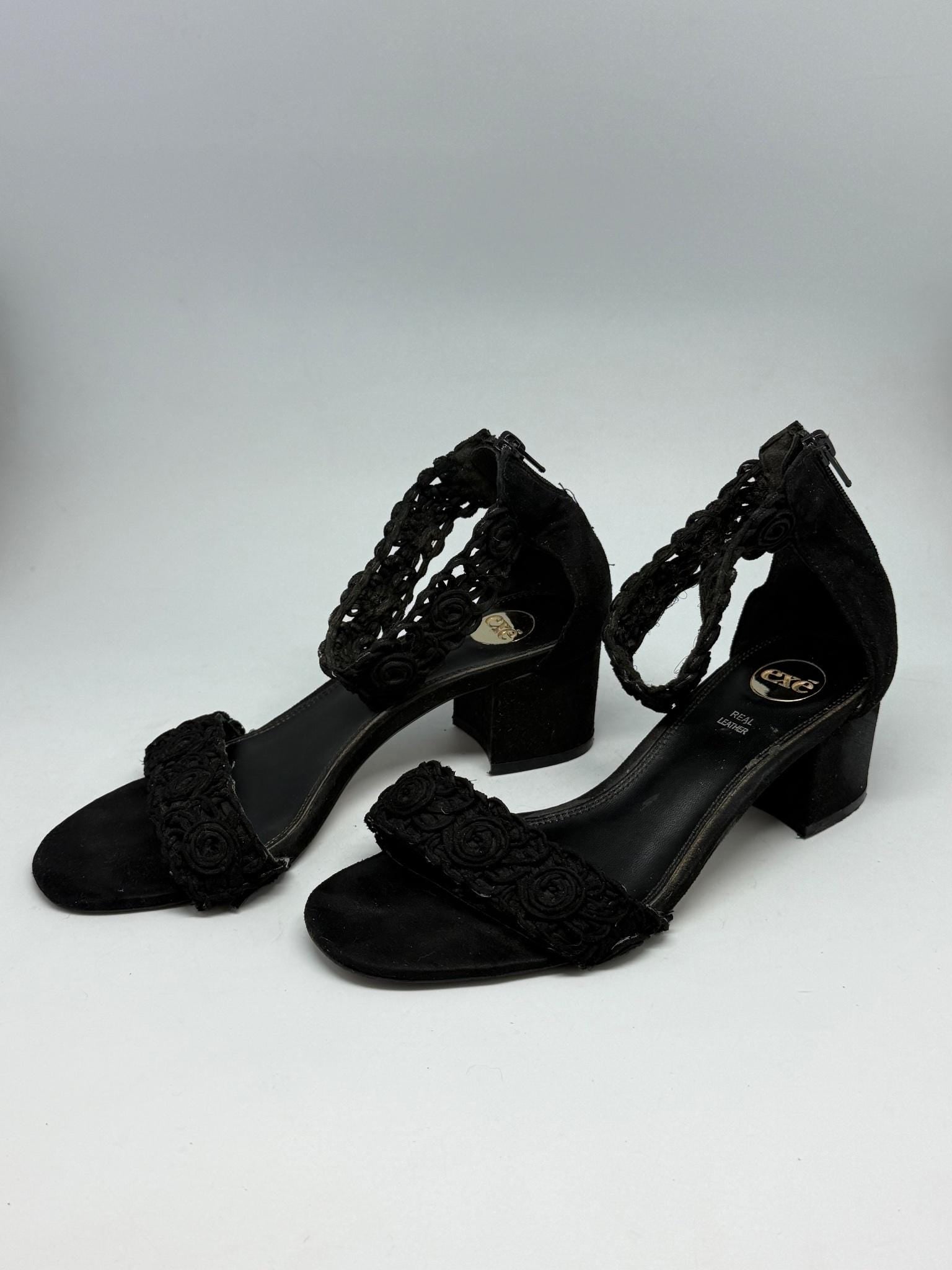 Black Heels With Floral Crochet Detail — additional view 10