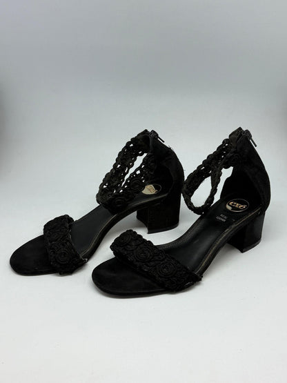 Black Heels With Floral Crochet Detail — additional view 10