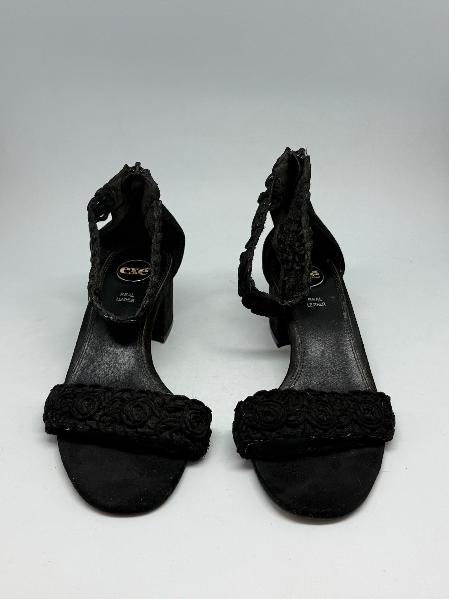 Black Heels With Floral Crochet Detail — additional view 11