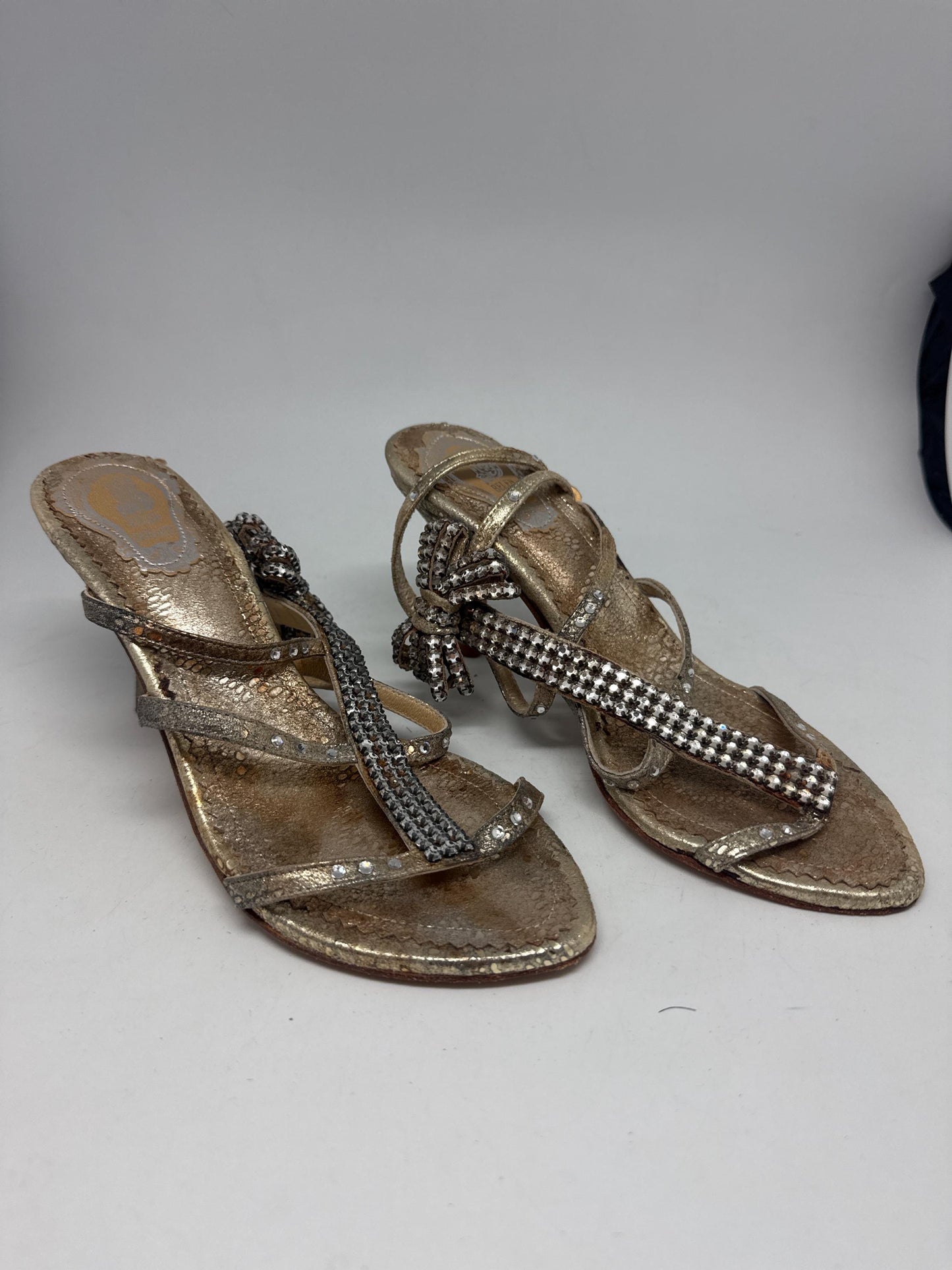 Belen Doñate Handmade Gold Leather Heels — additional view 10