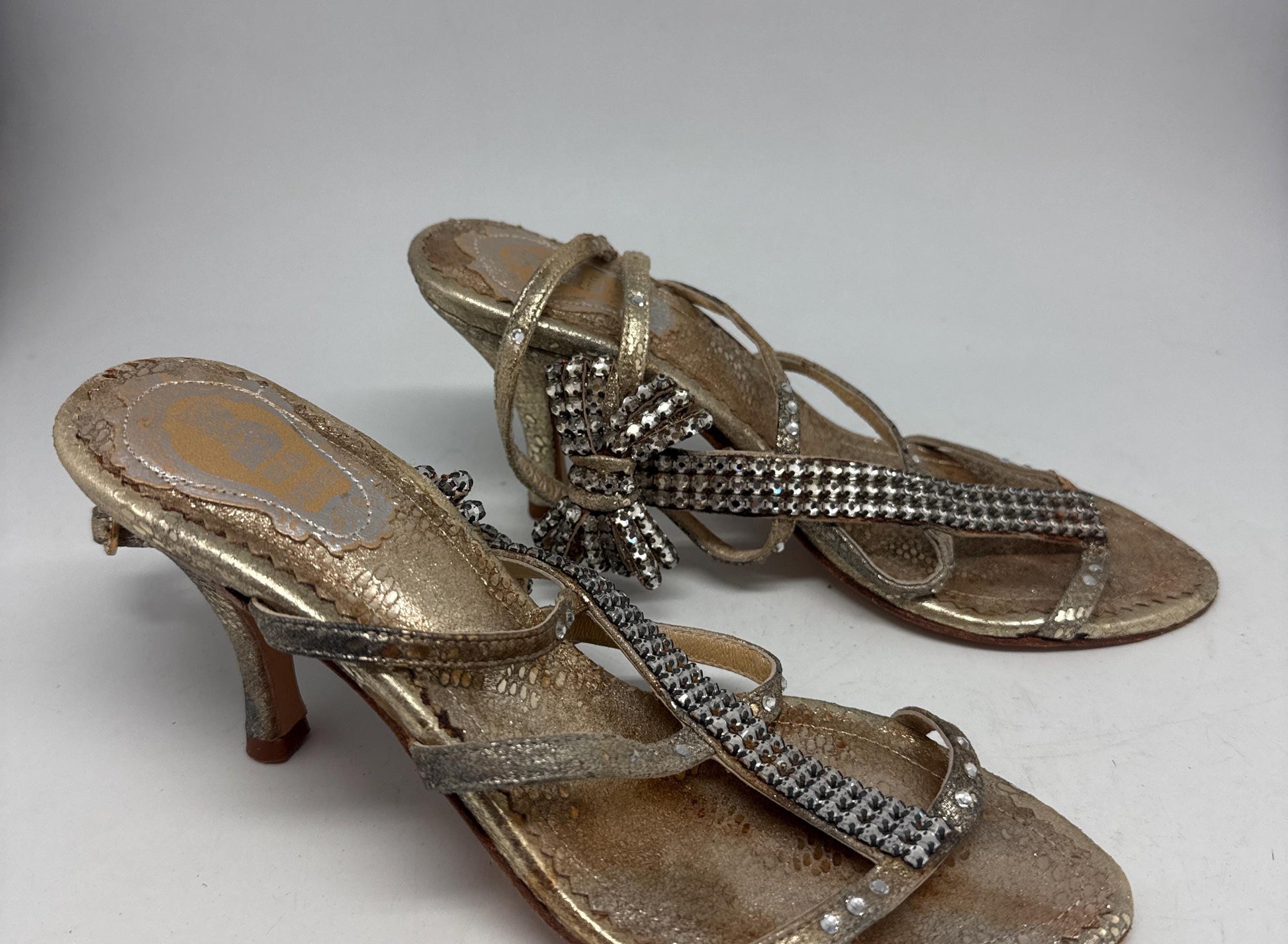 Belen Doñate Handmade Gold Leather Heels — additional view 11