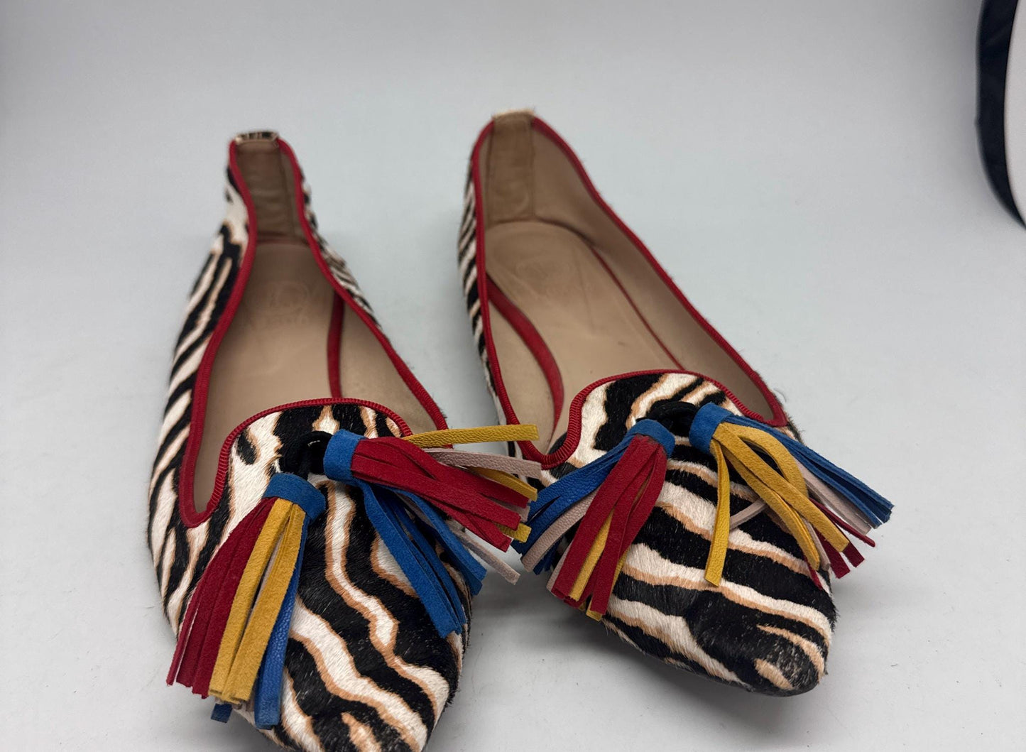 Zebra Leather Ruffled Loafers — additional view 11