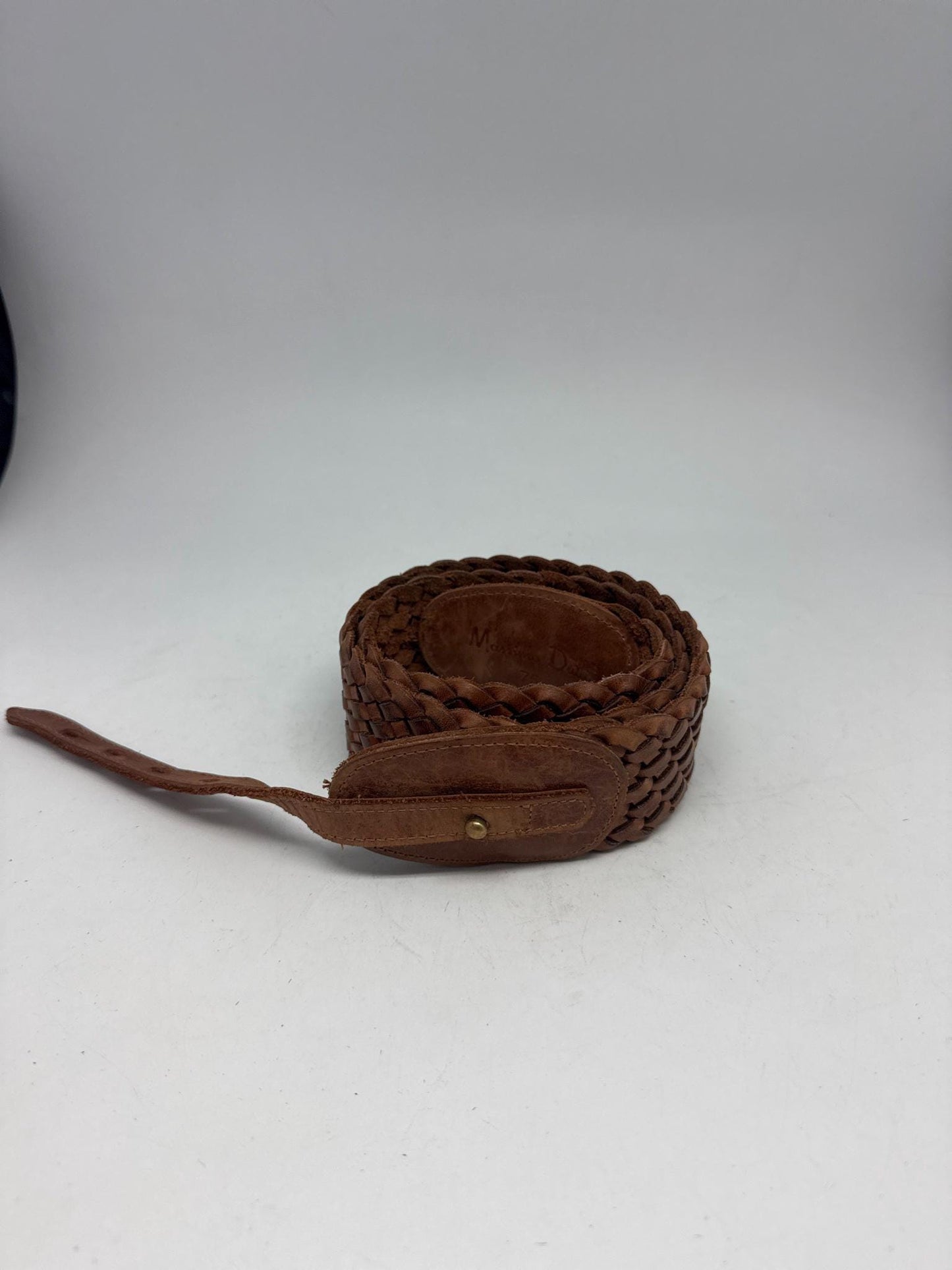 Massimo Dutti brown leather belt, Size 75 woven design