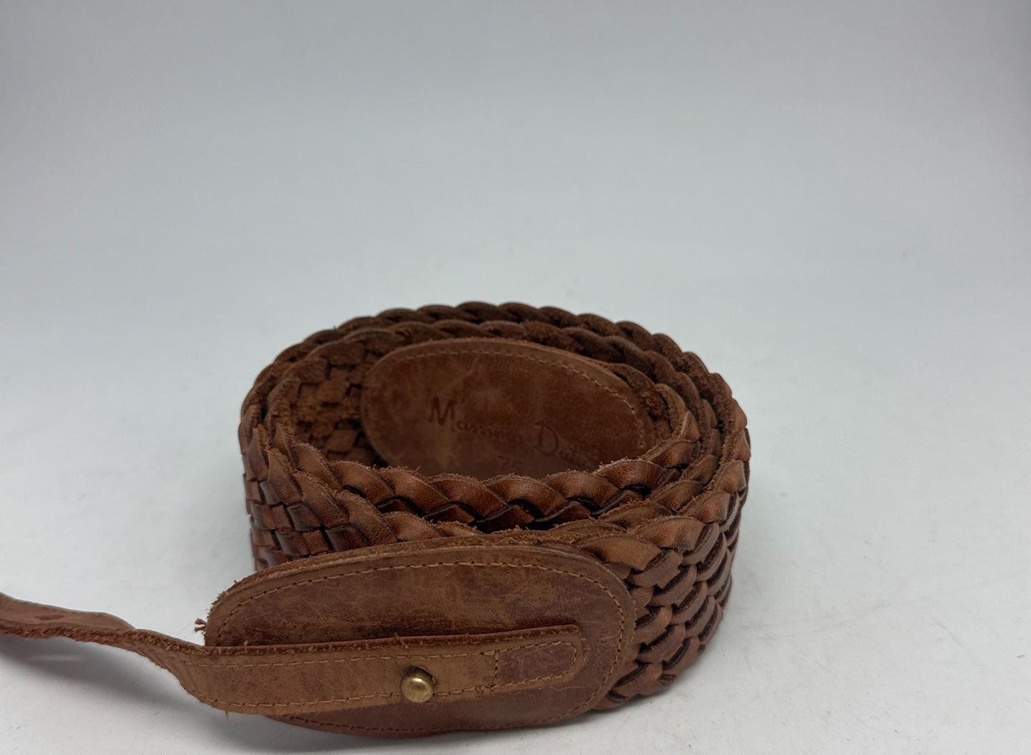 Massimo Dutti brown leather belt, Size 75 woven design