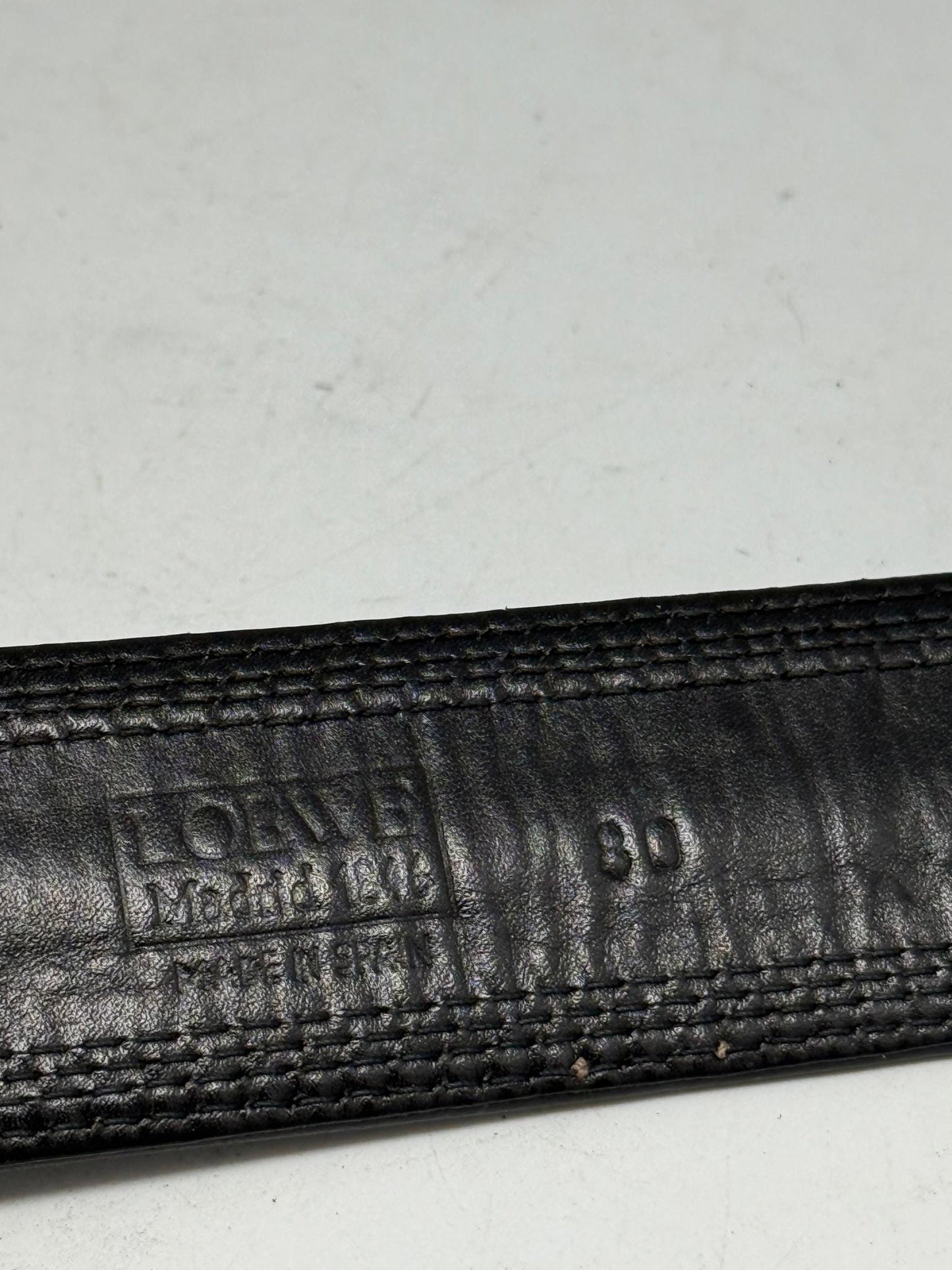 Vintage Black Leather Belt With Gold Buckle — additional view 5