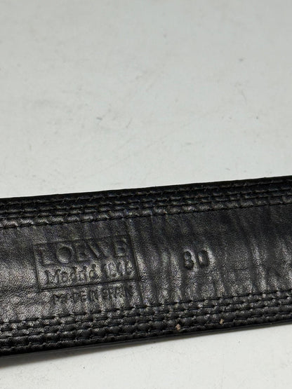 Vintage Black Leather Belt With Gold Buckle — additional view 5