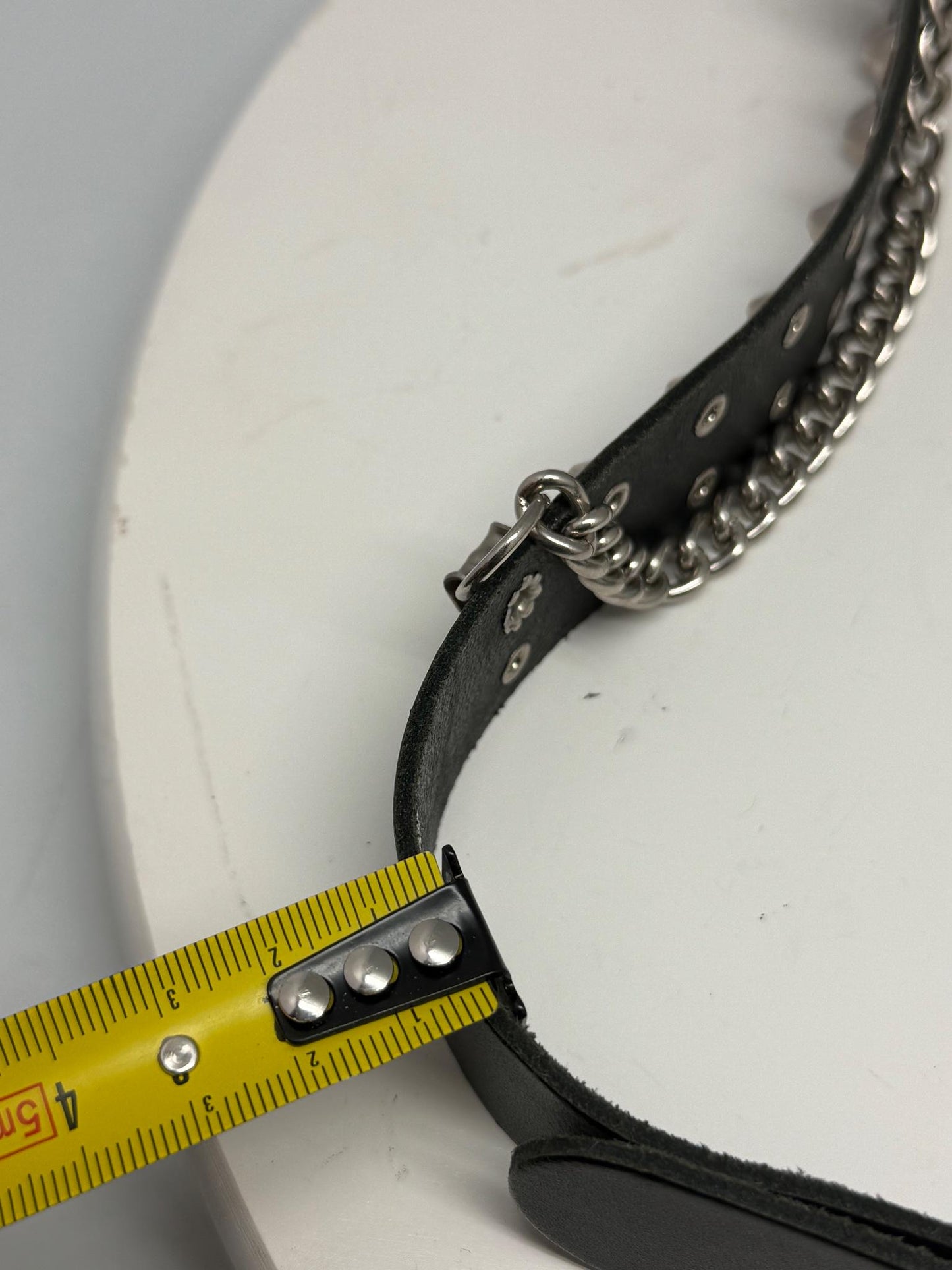 Gothic Black Leather Belt With Silver Studs — additional view 7
