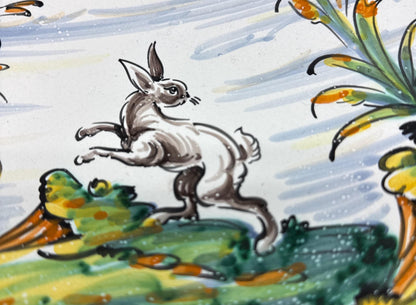 Vintage Handpainted Rabbit Ceramic Plate — additional view 7