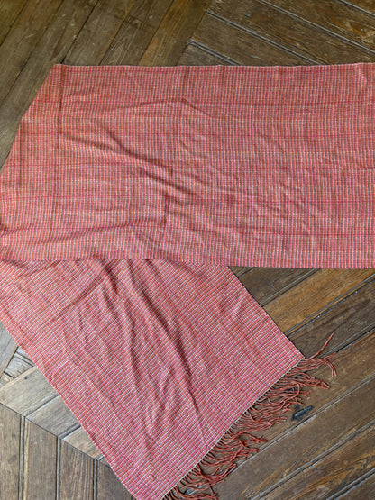 Benetton Pink Checkered Wool Blend Scarf — additional view 9