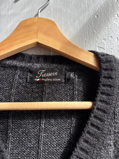 Dark Grey Wool Blend Waistcoat — additional view 5