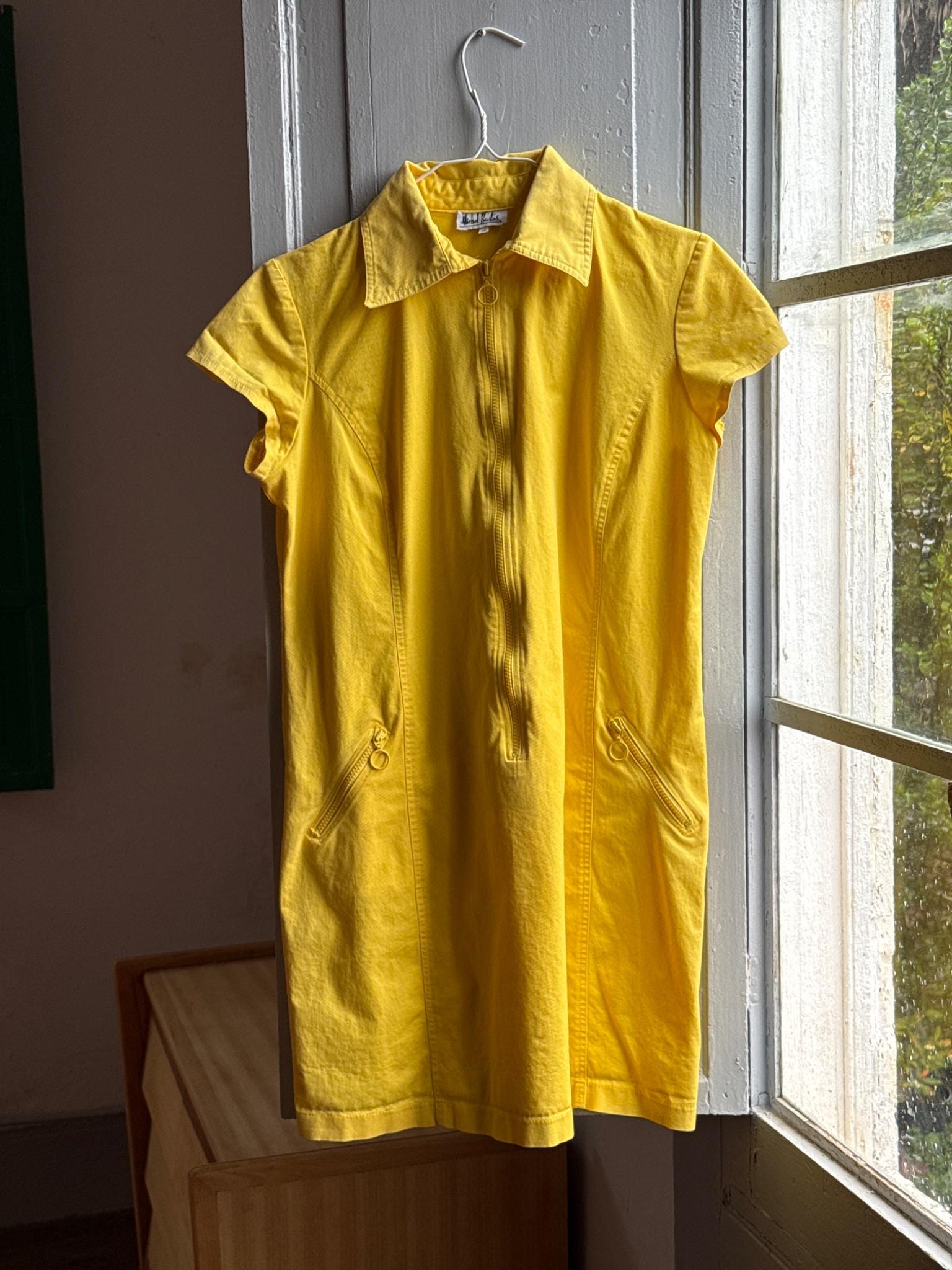 Vintage 70s Yellow A-Line Dress — detail