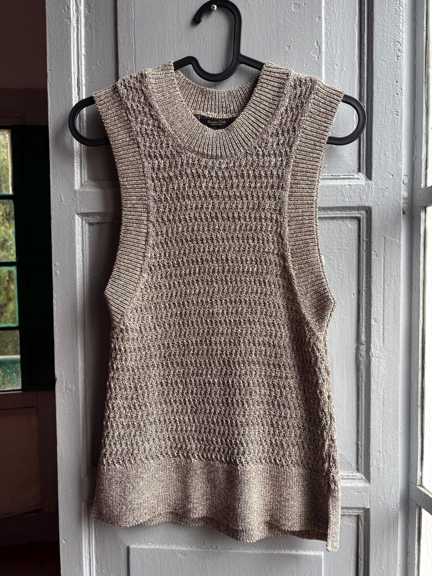Light Grey Glitter Knit Camisole — fabric close-up