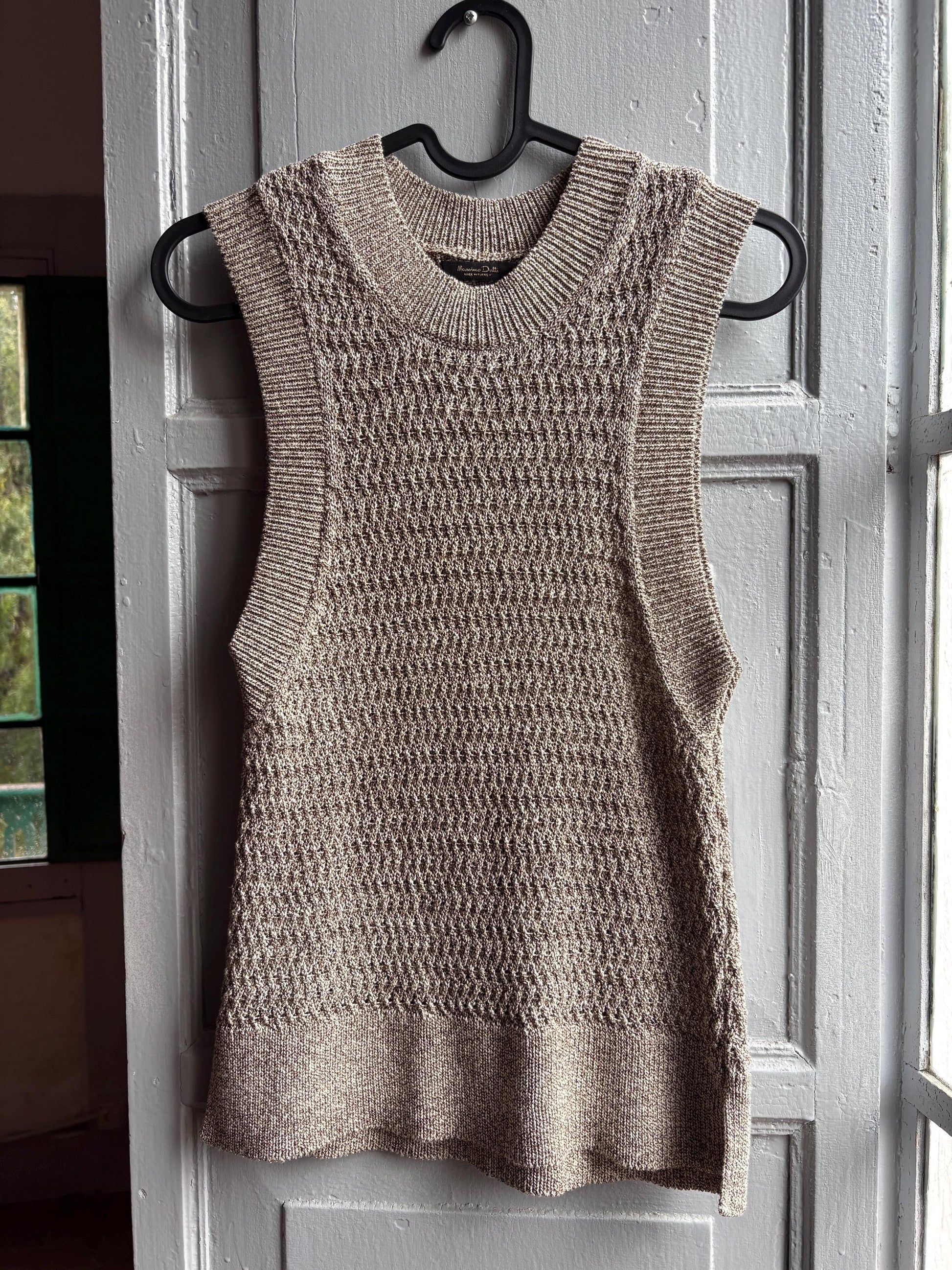 Light Grey Glitter Knit Camisole — fabric close-up