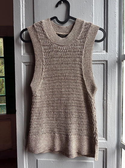 Light Grey Glitter Knit Camisole — fabric close-up
