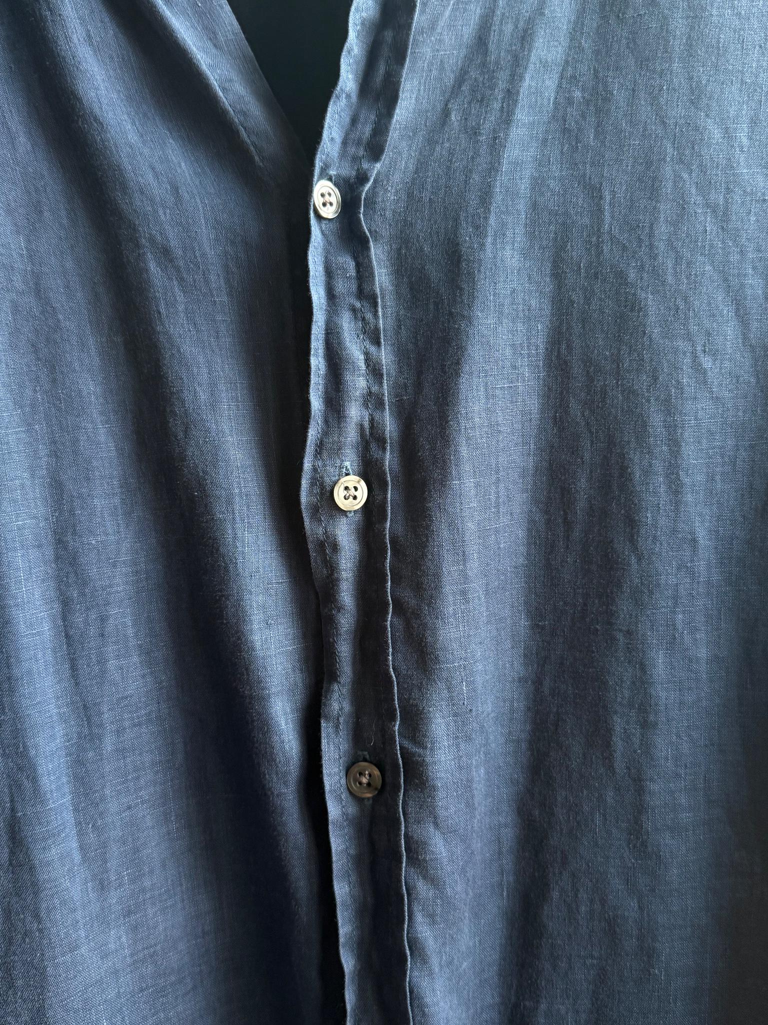 Vintage Hugo Boss Blue Linen Shirt — additional view 10