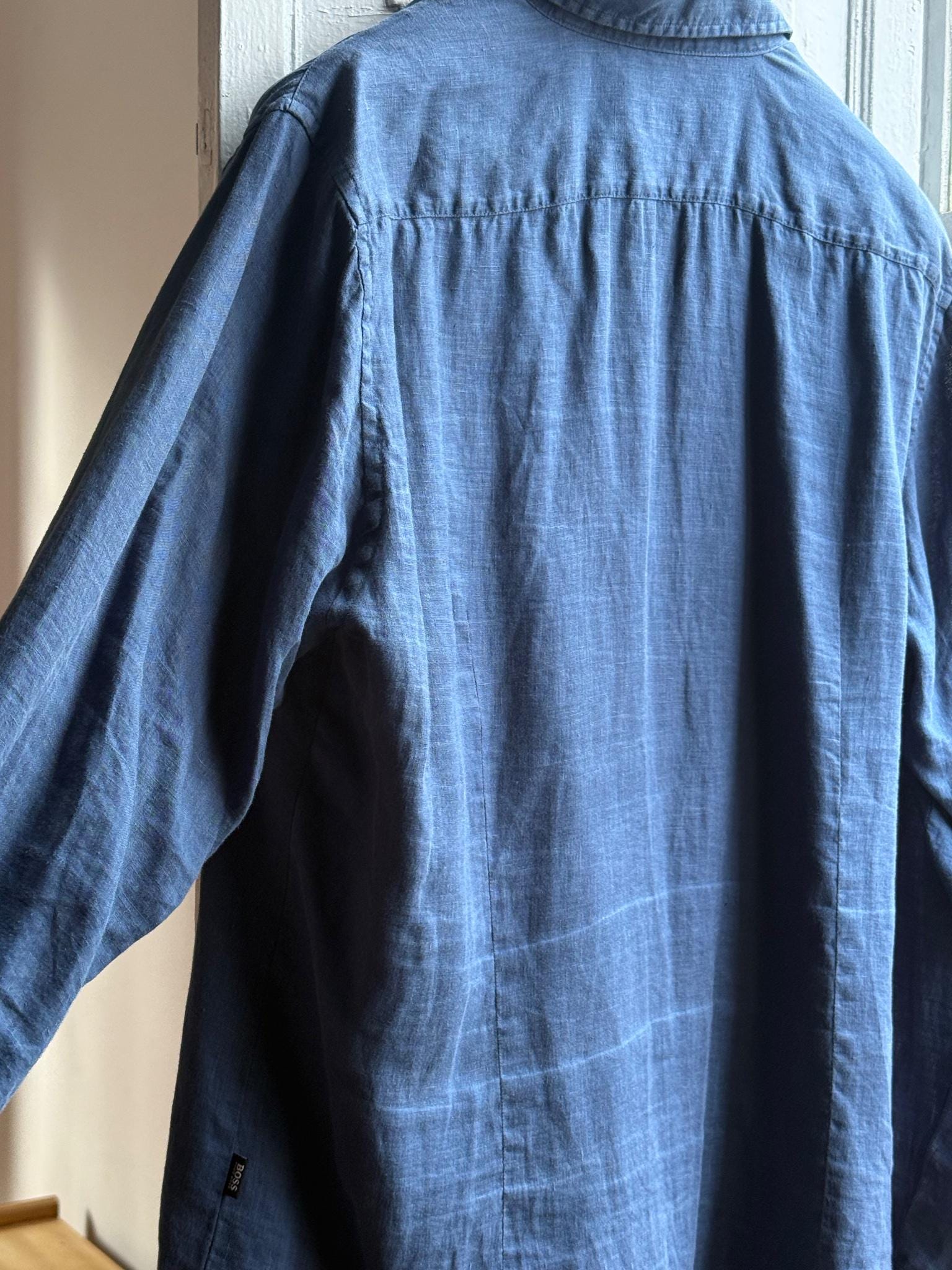 Vintage Hugo Boss Blue Linen Shirt — additional view 6