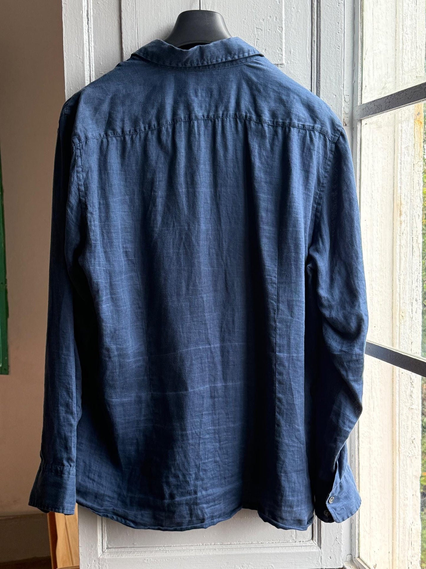 Vintage Hugo Boss Blue Linen Shirt — additional view 14